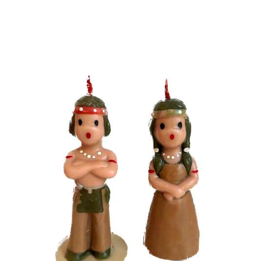 Vintage Gurley Thanksgiving Native American Candles