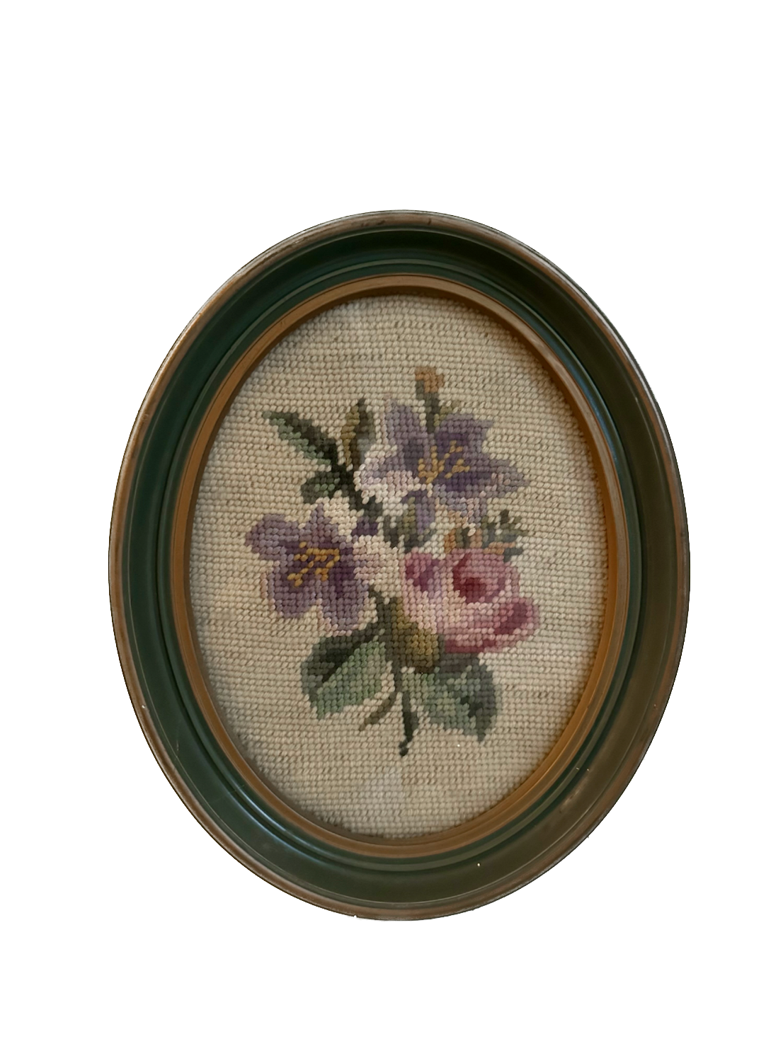 Vintage Floral Framed Needlepoint