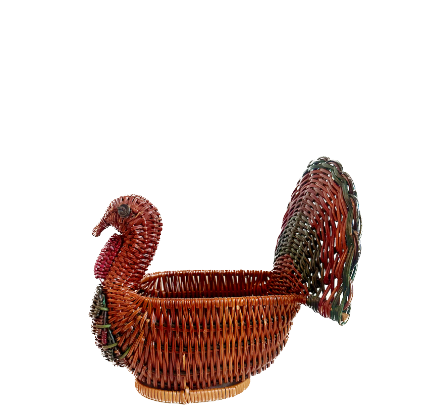 Vintage Small Turkey Wicker Basket