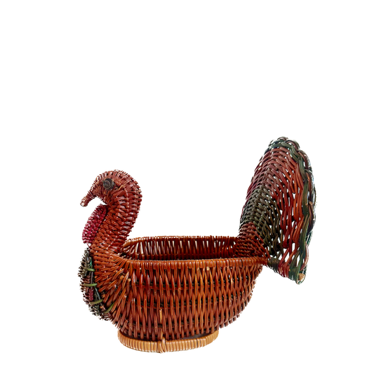 Vintage Small Turkey Wicker Basket