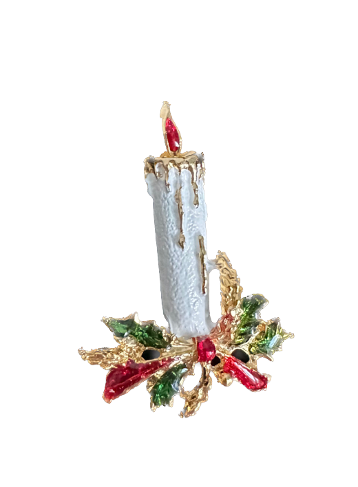 Vintage Christmas Candle Pin
