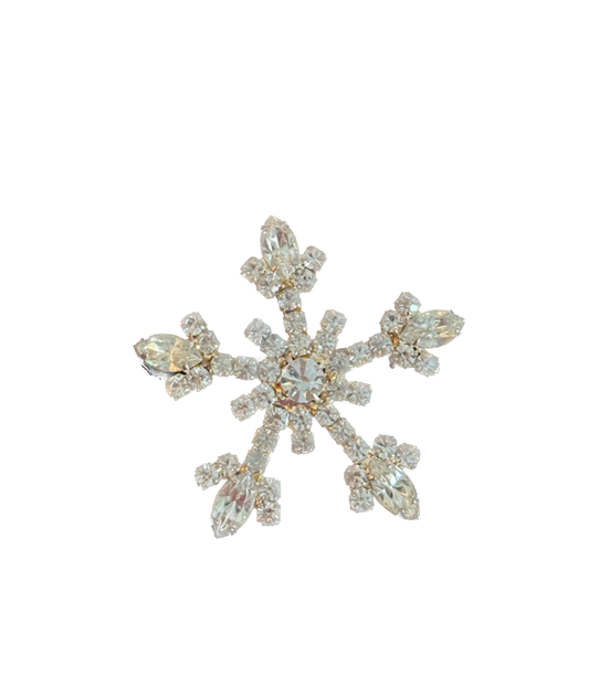 Vintage Jeweled Snowflake Pin