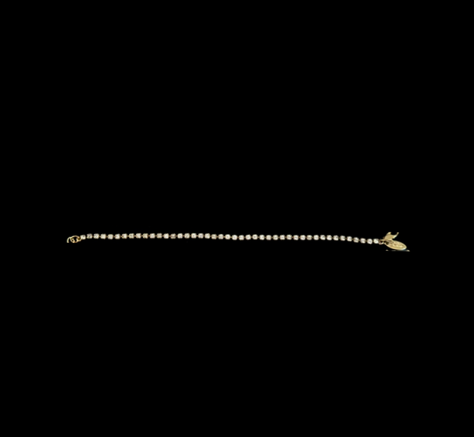 Vintage Gold Tennis Bracelet with Clear Jewels