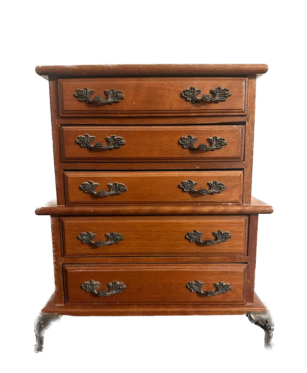 Vintage Footed Dresser Armoire Jewelry Box