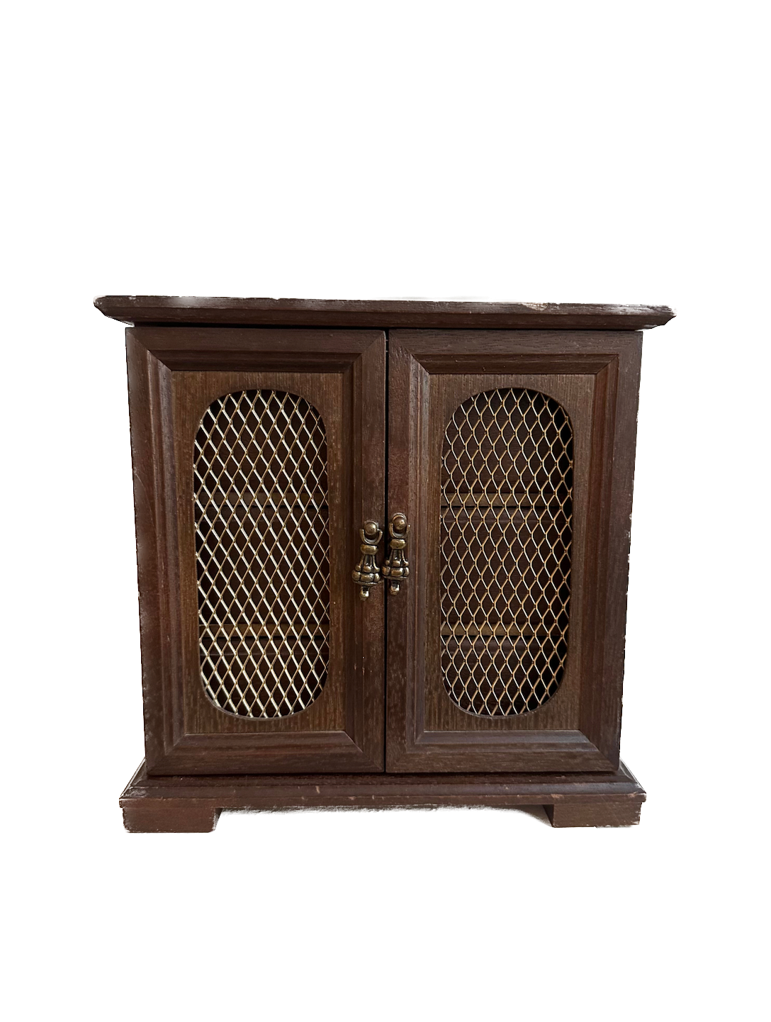 Vintage Wood Jewelry Box with Doors