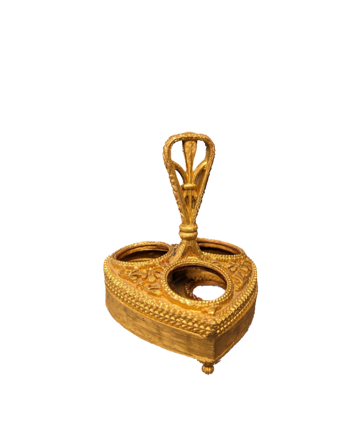Vintage Gold Heart Lipstick Holder