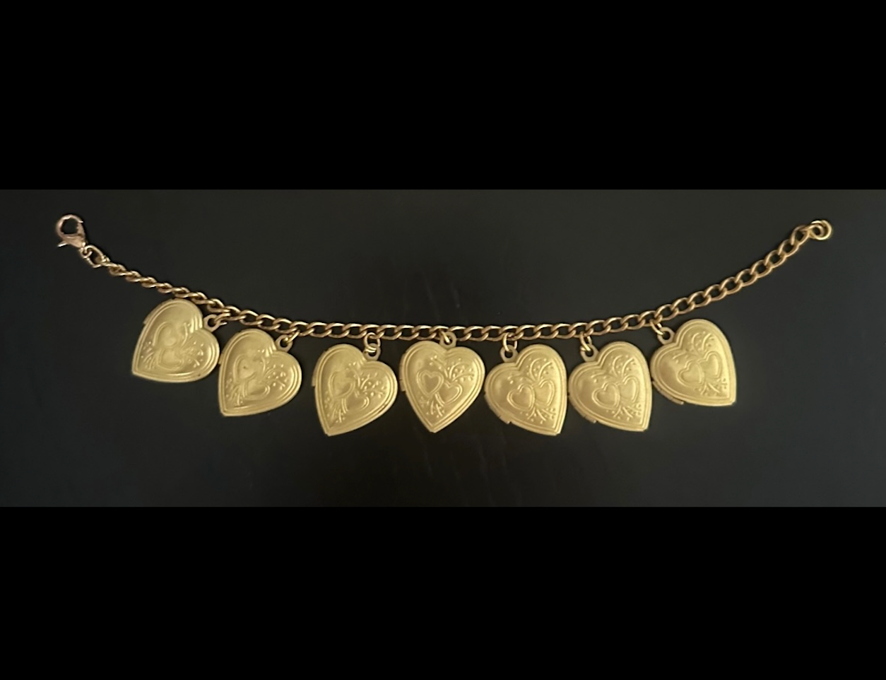 Vintage Heart Locket Charm Bracelet