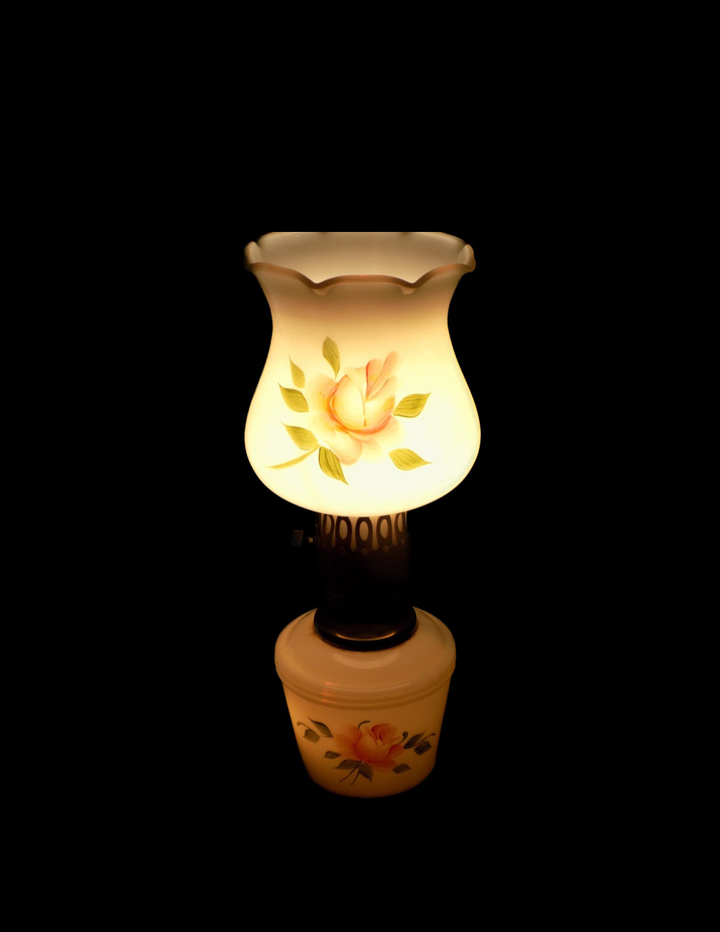 Vintage Rose Hurricane Lamp