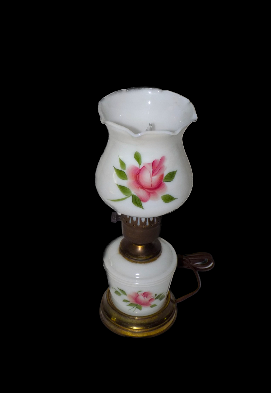 Vintage Rose Hurricane Lamp