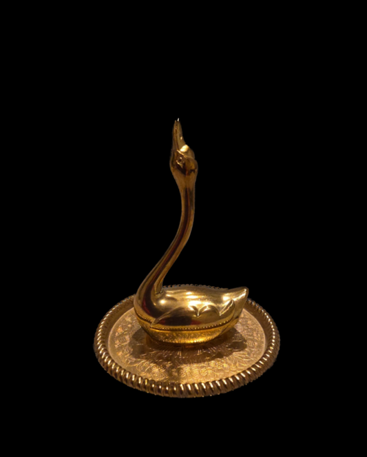 Vintage Brass Swan Ring Holder