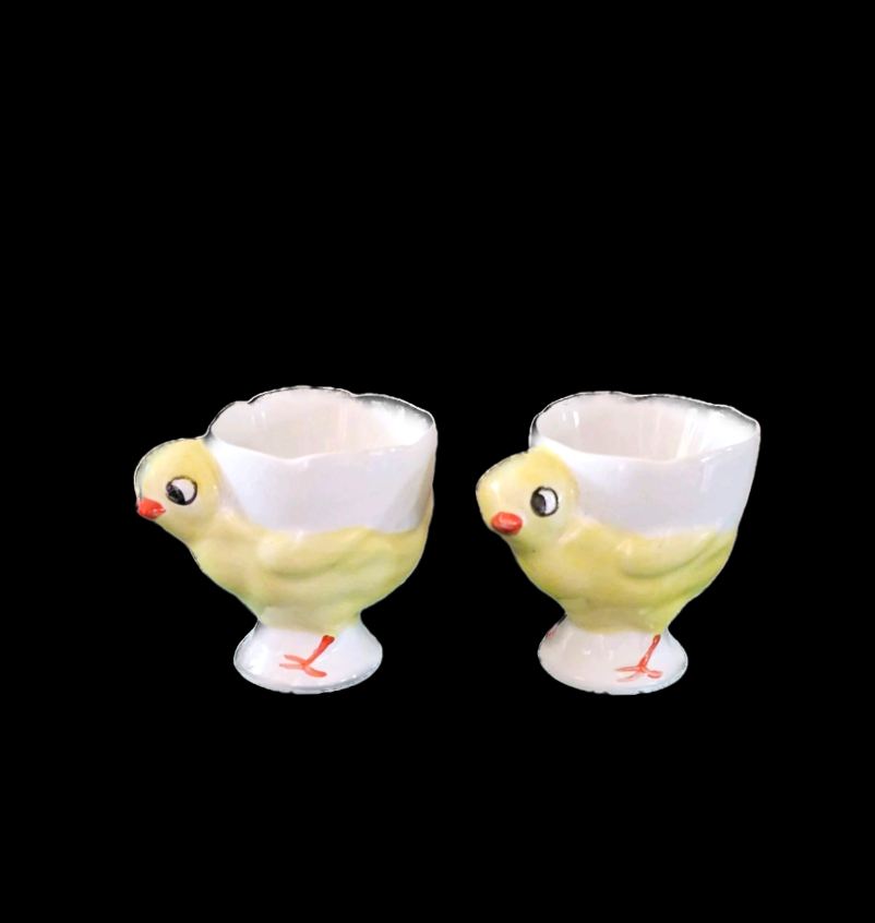 Vintage Pair of Chick Egg Cups
