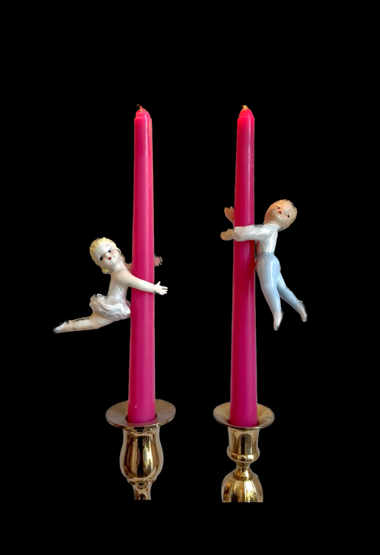 Vintage Ceramic Ballerina Candle Huggers