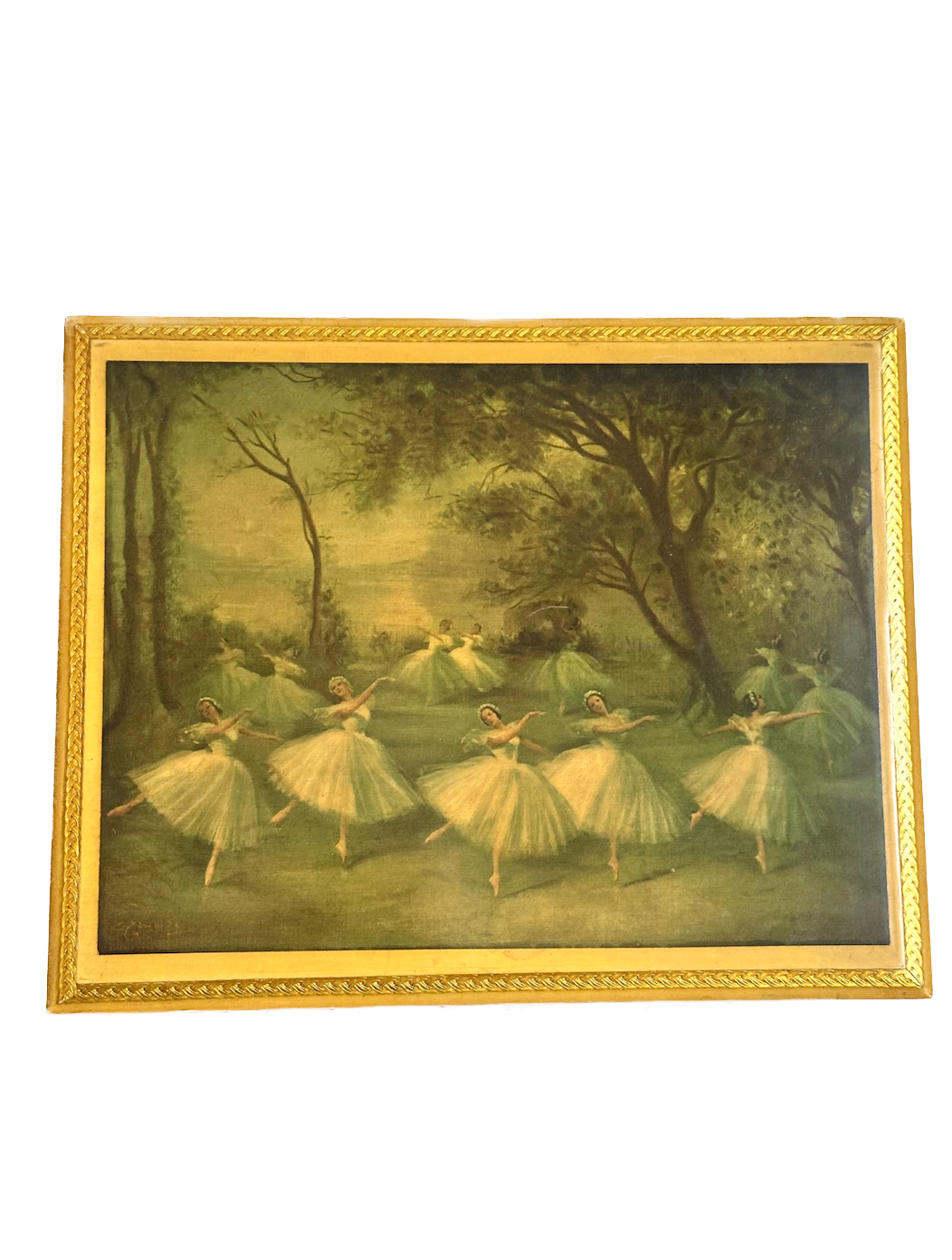 Vintage Ballerina Wood Jewelry / Storage Box