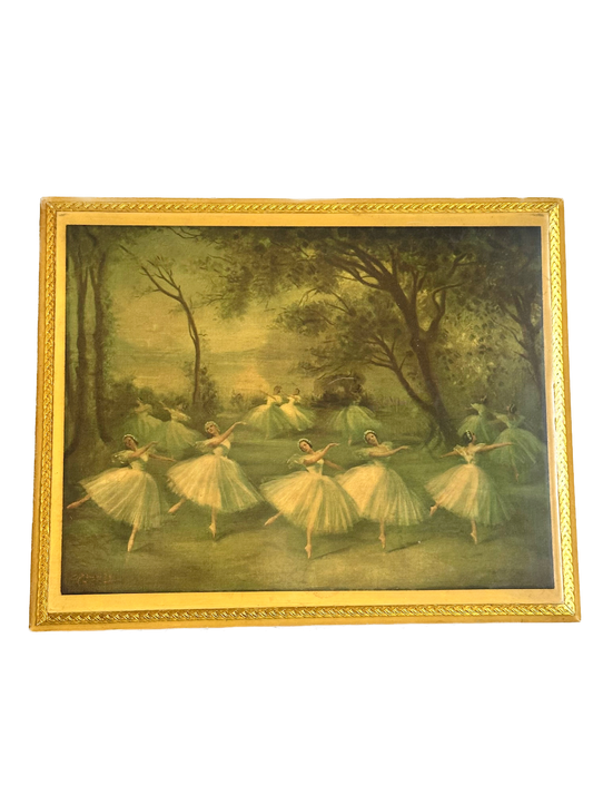 Vintage Ballerina Wood Jewelry / Storage Box