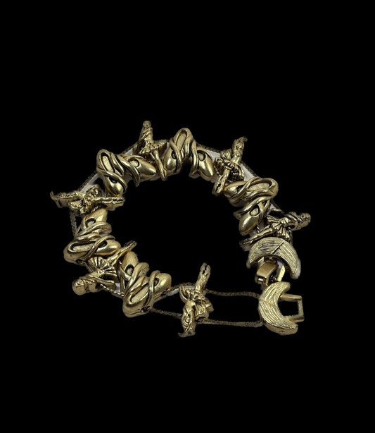 Vintage Gold Ballerina Slider Bracelet