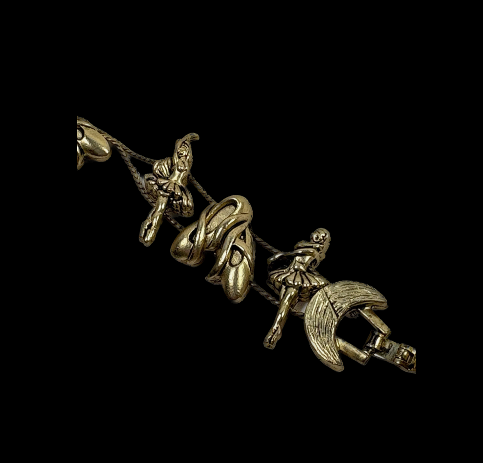 Vintage Gold Ballerina Slider Bracelet