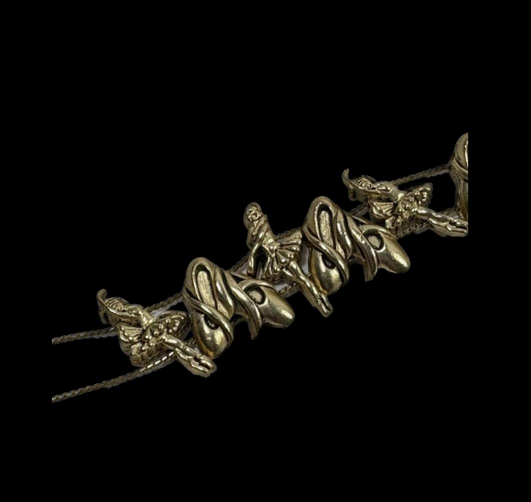 Vintage Gold Ballerina Slider Bracelet
