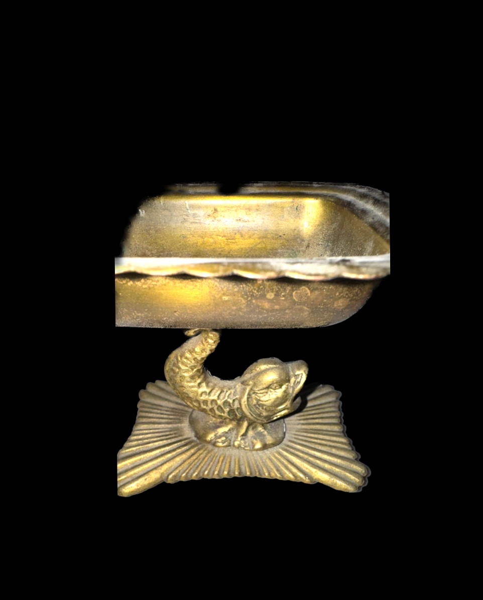 Vintage Brass Koi Soap Dish