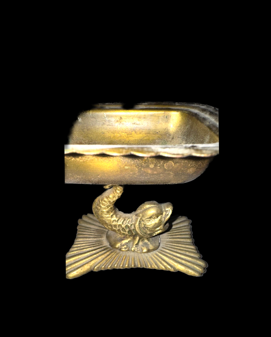 Vintage Brass Koi Soap Dish