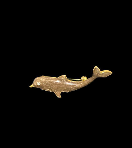 Vintage Enamel Dolphin Pin