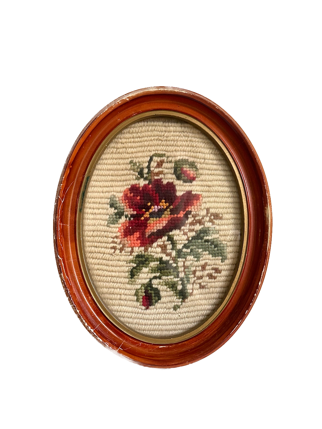 Vintage Floral Framed Needlepoint