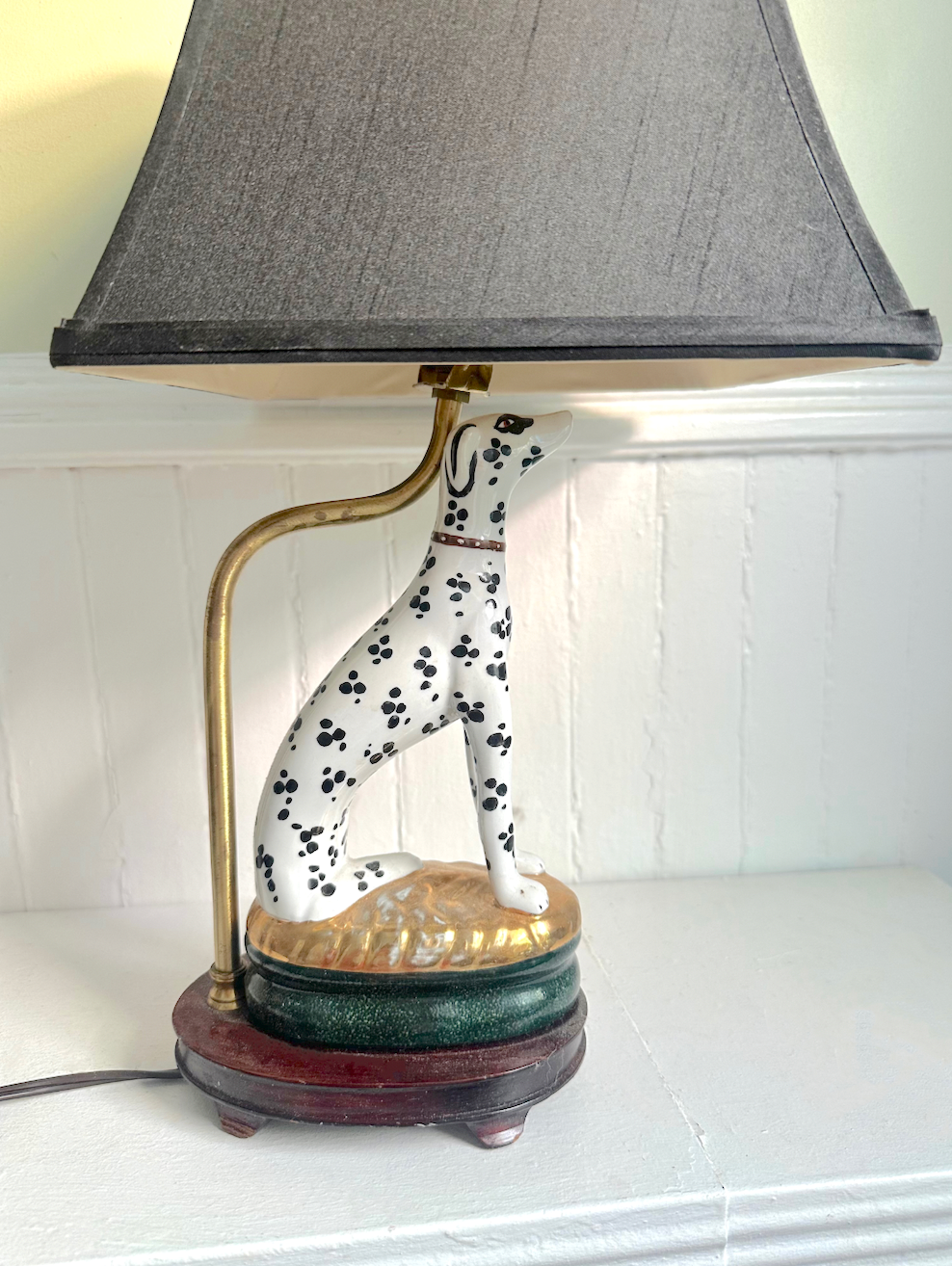 Vintage Dalmation Dog Lamp