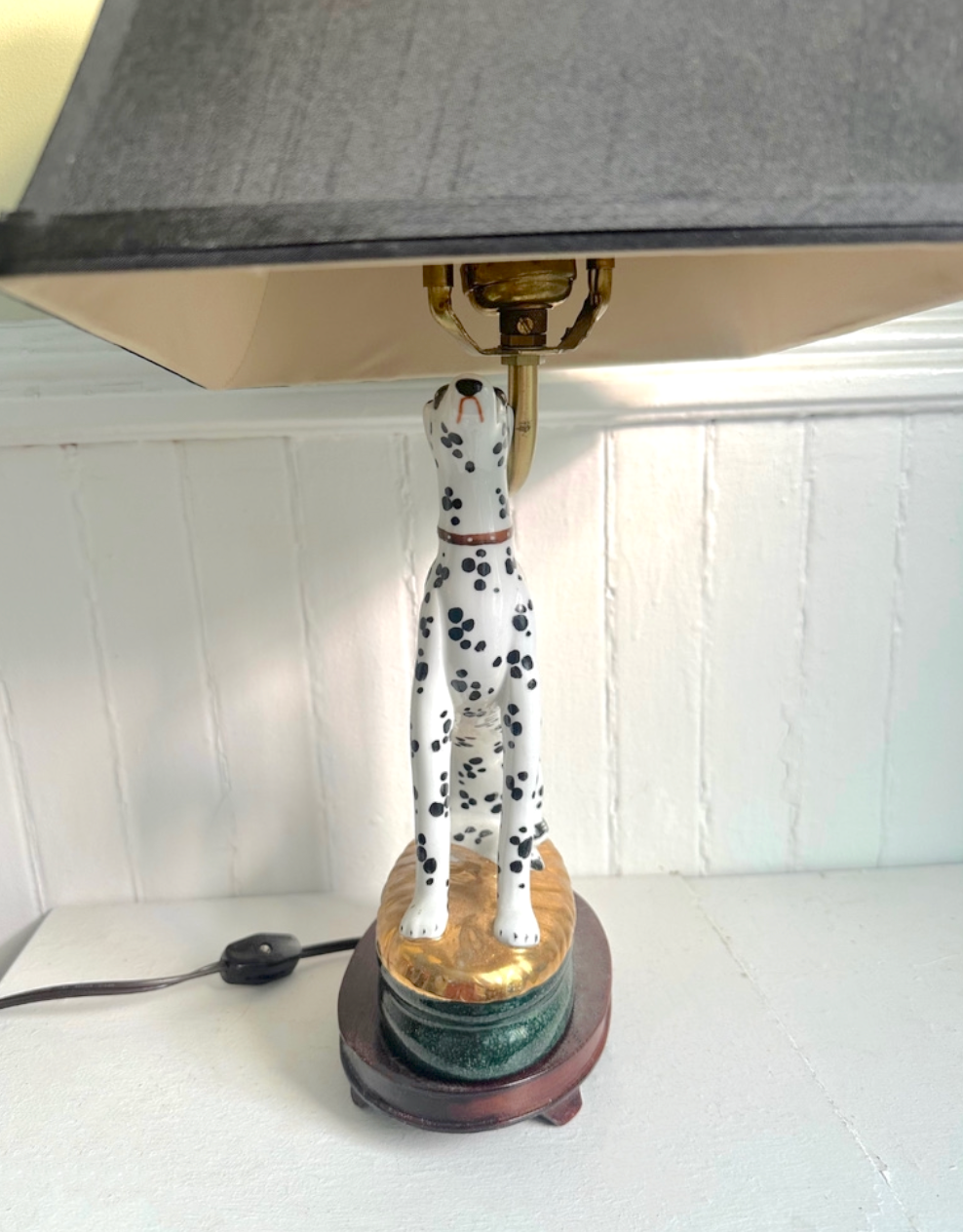 Vintage Dalmation Dog Lamp