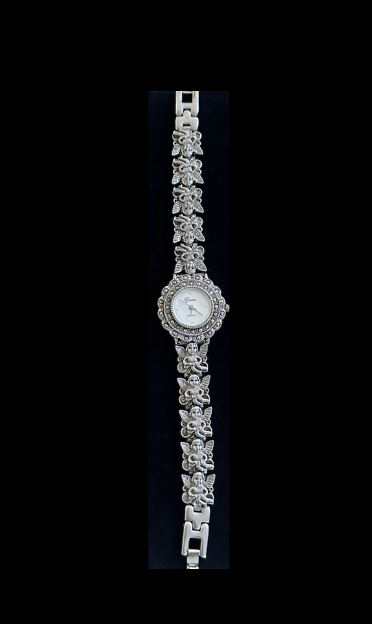 Vintage Silver Cherub Watch