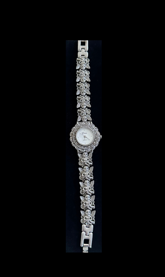 Vintage Silver Cherub Watch