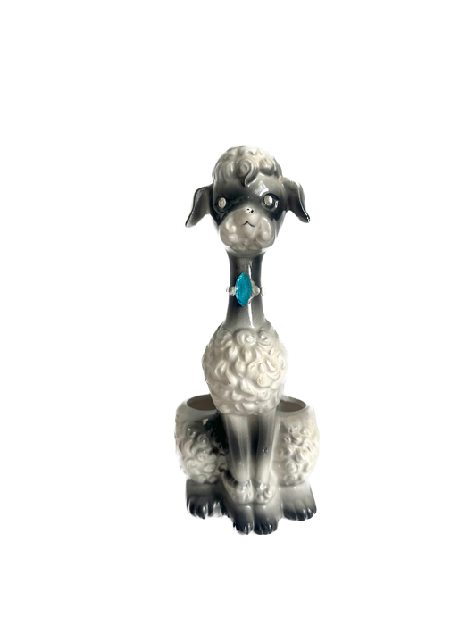 Vintage Midcentury Poodle Dog Lipstick Holder