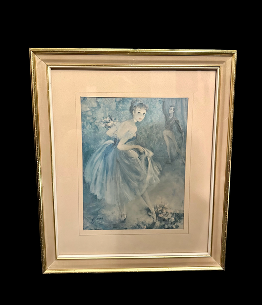 Vintage Large Ballerina Framed Print