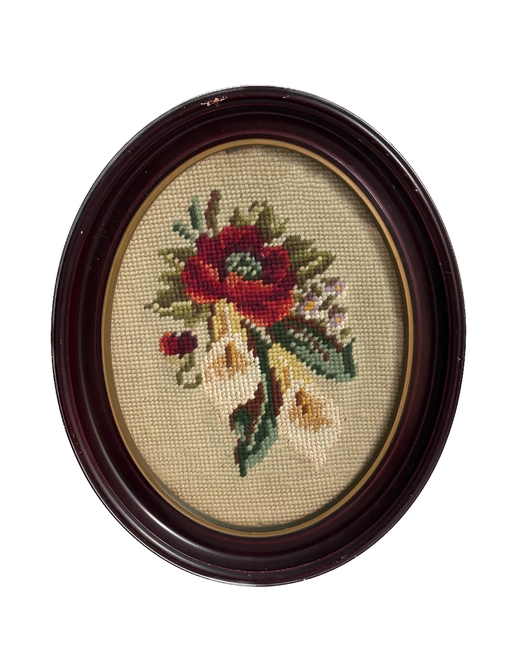 Vintage Floral Framed Needlepoint