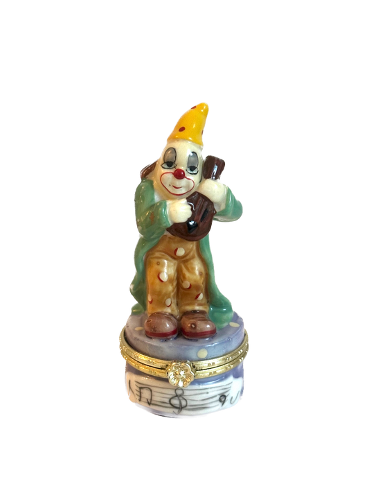 Vintage Clown Playing Violin Trinket Box