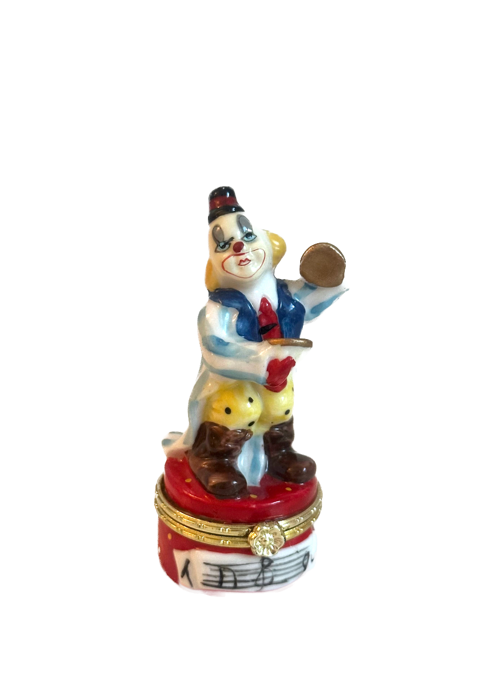 Vintage Clown with Cymbals Trinket Box