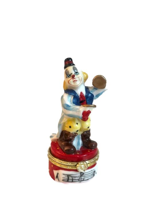 Vintage Clown with Cymbals Trinket Box