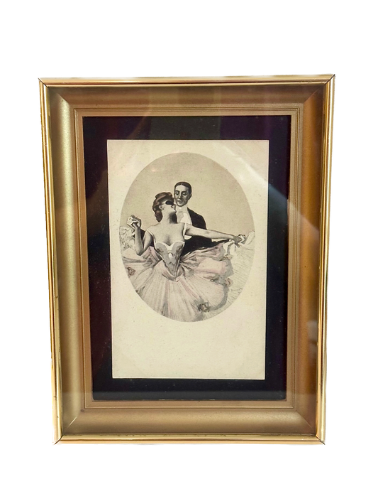 Vintage Masquerade Ball Framed Postcard