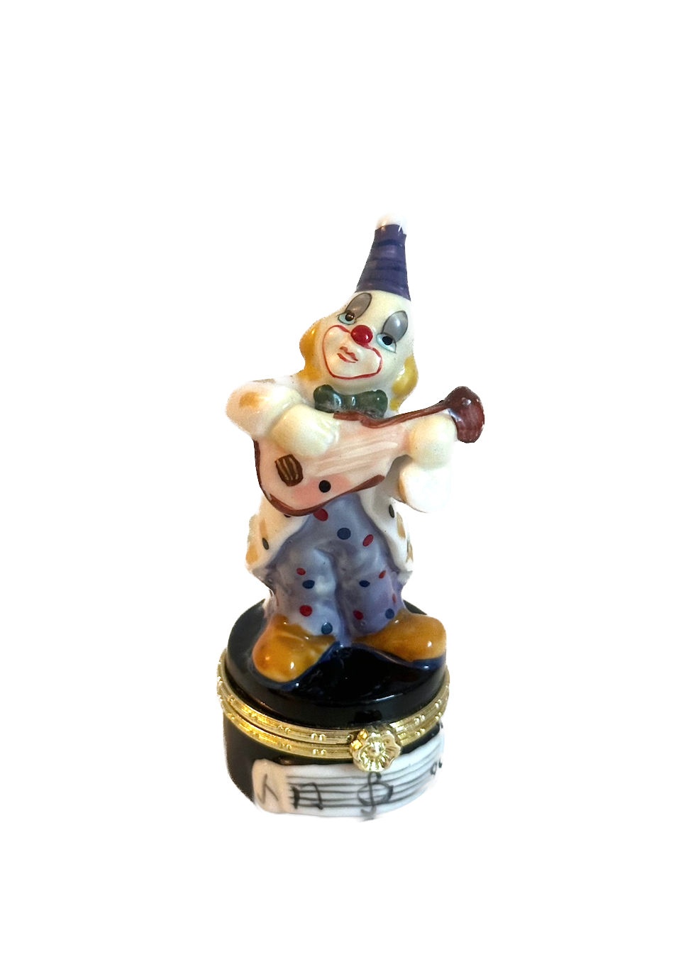 Vintage Clown Playing Guitar Trinket Box