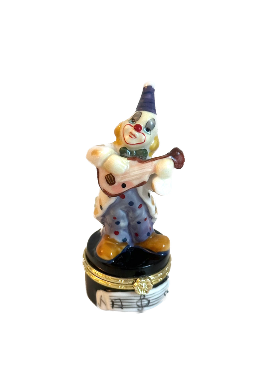 Vintage Clown Playing Guitar Trinket Box