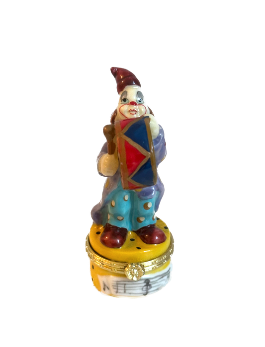 Vintage Clown Playing a Drum Trinket Box