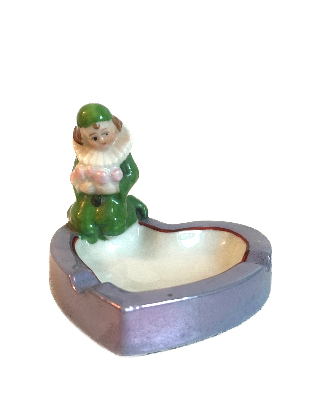 Vintage Pierrot Clown Heart Ashtray