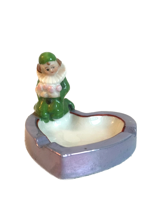 Vintage Pierrot Clown Heart Ashtray