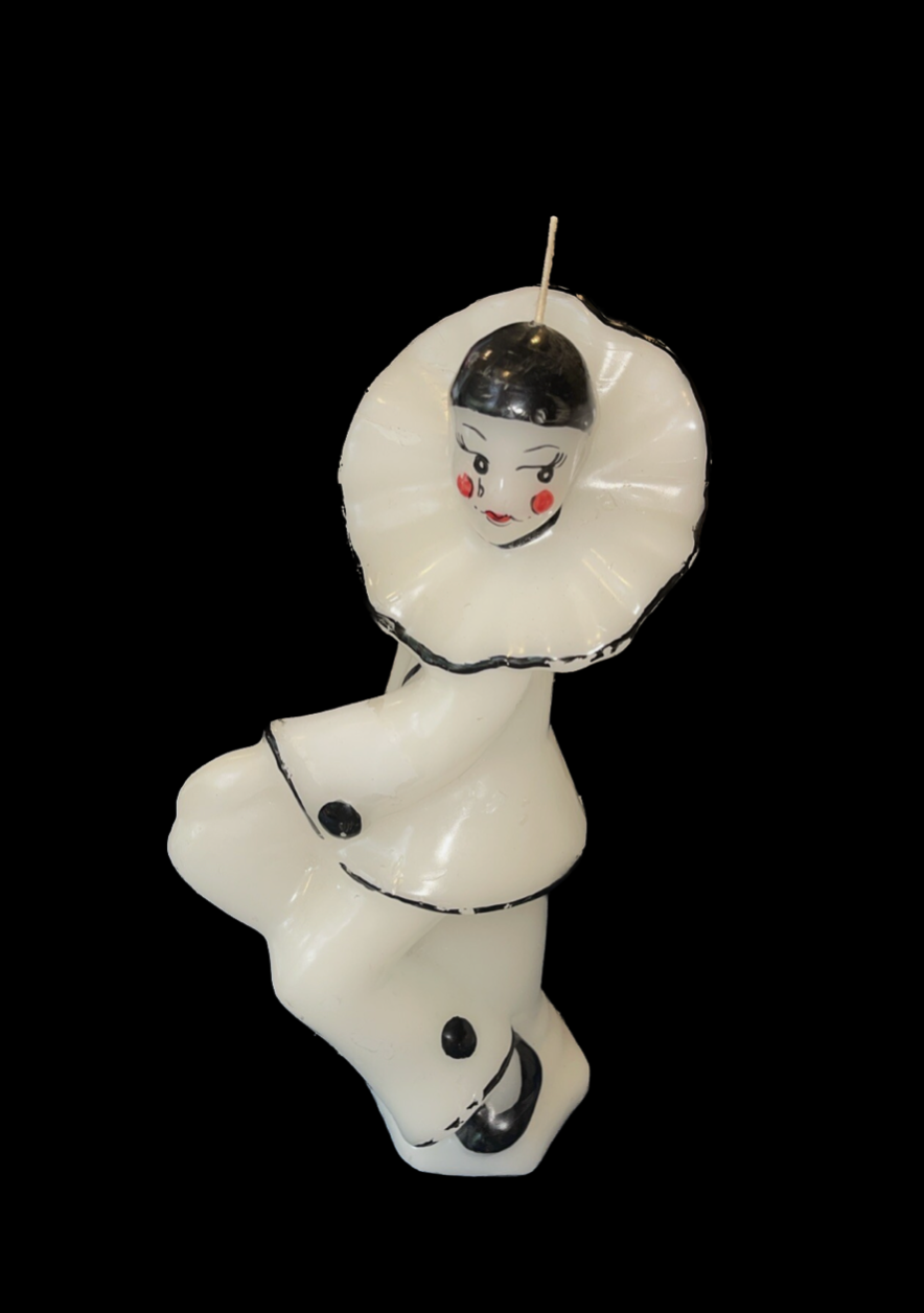 Vintage Large Pierrot Clown Candle