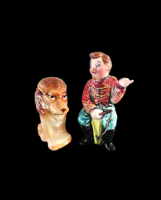 Vintage Circus Lion & Ringmaster Salt & Pepper Shakers