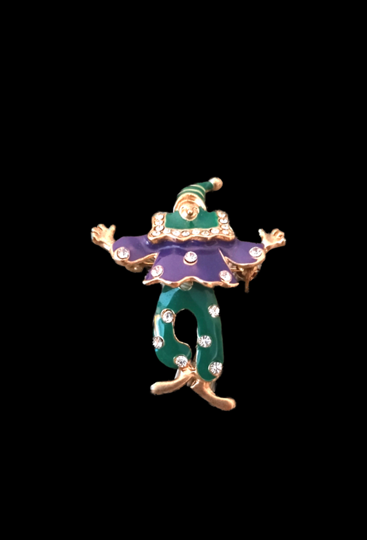 Vintage Enamel Clown Pin
