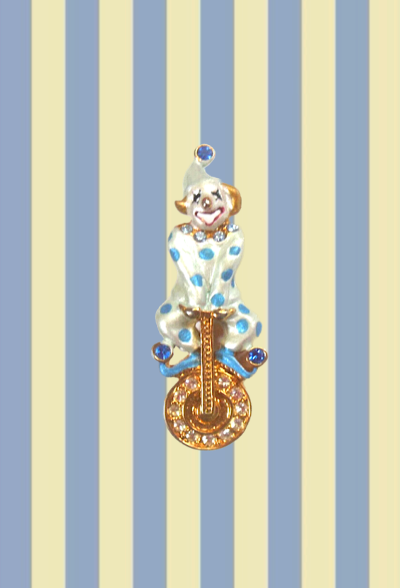 Vintage Clown on Unicycle Pin
