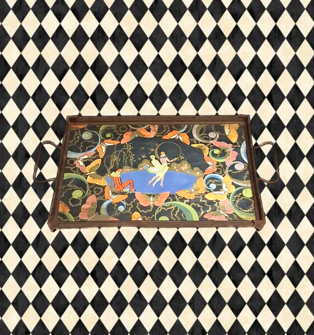 Vintage Art Deco Pierrot Vanity Tray