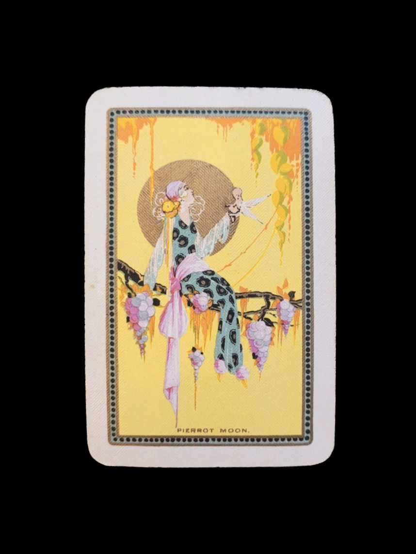Vintage Art Deco "Pierrot Moon" Trading Card