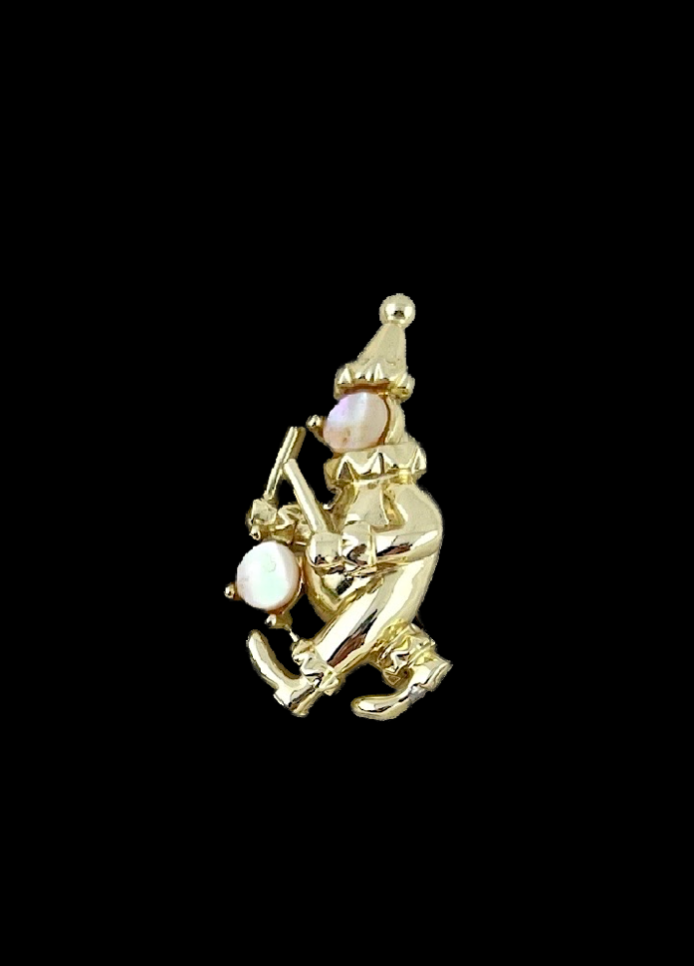 Vintage Clown Playing Drum Pin