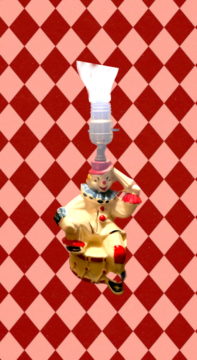 Vintage Clown Lamp