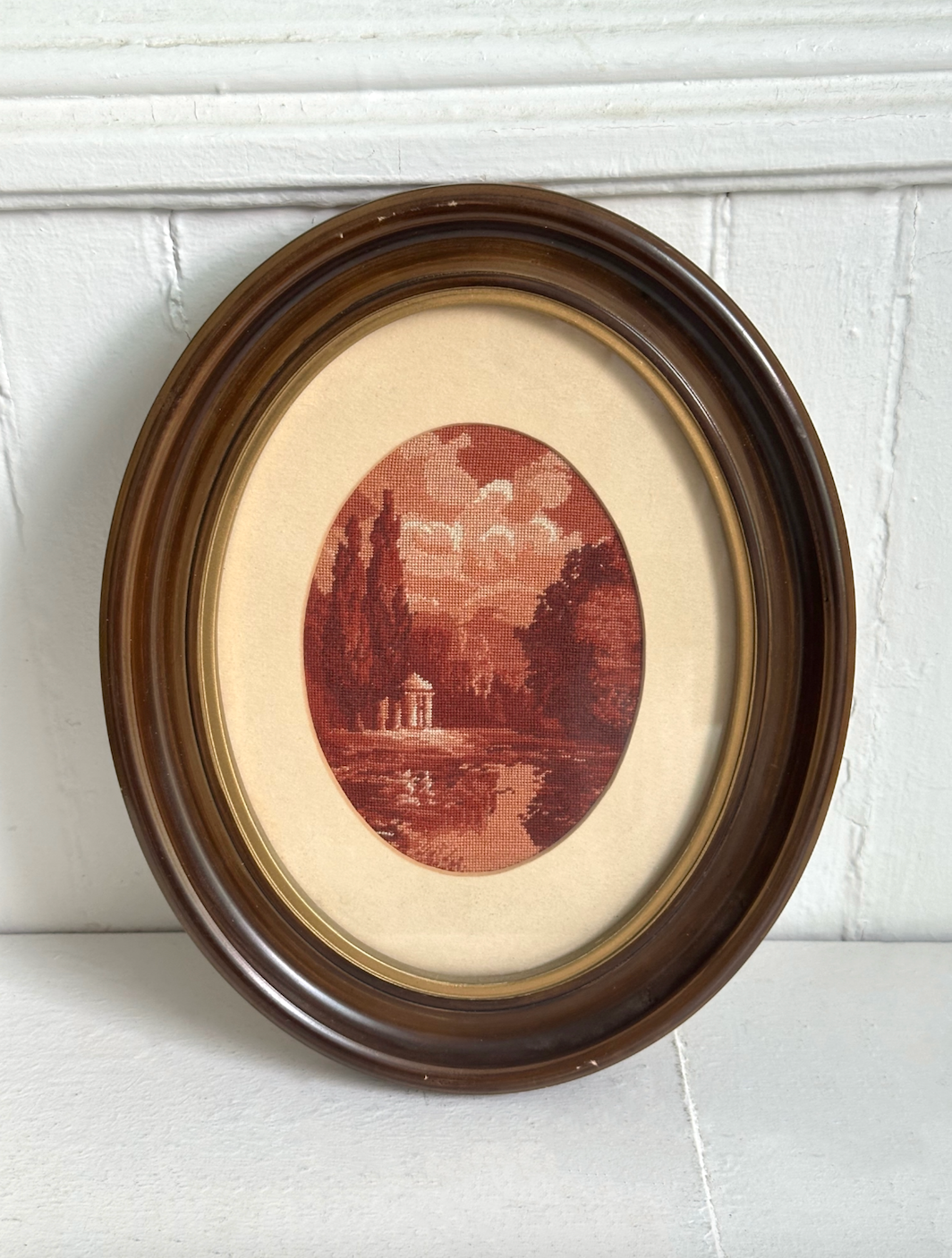 Vintage Wiehler Gobelin Petit Point Framed Needlepoint
